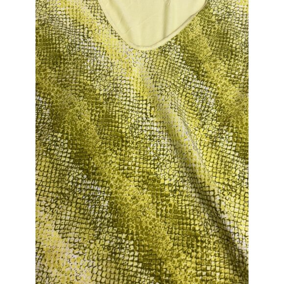 Calvin Klein Jeans Women's Mixed Media Print Block Swing Tee, Citrus Color - Picture 10 of 12